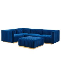 Conjure Channel Tufted Performance Velvet 5Piece Sectional