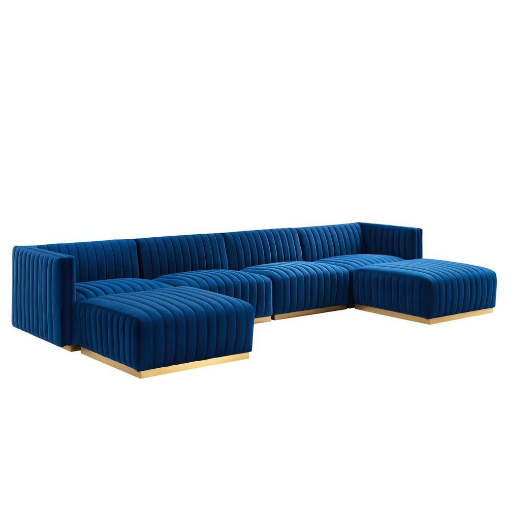 Conjure Channel Tufted Performance Velvet 6Piece Sectional