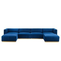 Conjure Channel Tufted Performance Velvet 6Piece Sectional