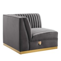 Tufted Performance Velvet Modular Sectional Sofa Right Corner Chair