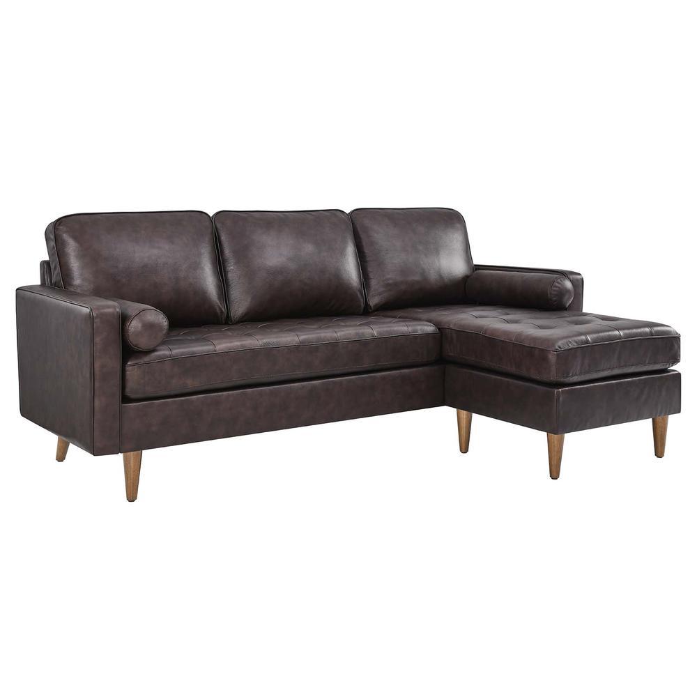 Valour 78 Leather Apartment Sectional Sofa