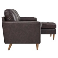 Valour 78 Leather Apartment Sectional Sofa