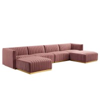 Conjure Channel Tufted Performance Velvet 6Piece Sectional