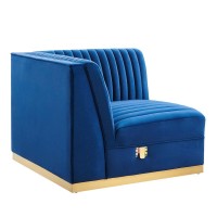 Tufted Performance Velvet Modular Sectional Sofa Right Corner Chair