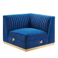 Tufted Performance Velvet Modular Sectional Sofa Right Corner Chair