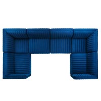 Conjure Channel Tufted Performance Velvet 6Piece UShaped Sectional