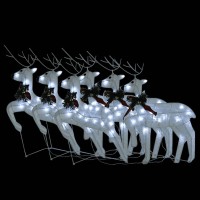 Vidaxl Christmas Reindeers 6 Pcs White 120 Leds