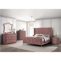 ACME Salonia Queen Bed Pink Velvet