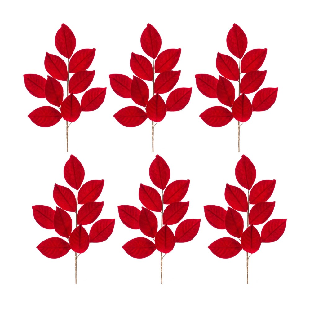 Magnolia Leaf Spray Set of 6