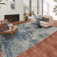 IndoorOutdoor Accord AAC35 Blue Washable 3 x 5 Rug