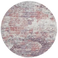 IndoorOutdoor Accord AAC34 Pink Washable 8 x 8 Round Rug