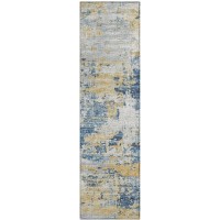 IndoorOutdoor Accord AAC34 Blue Washable 23 x 76 Runner Rug