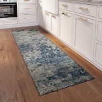 IndoorOutdoor Accord AAC35 Blue Washable 23 x 76 Runner Rug