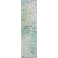 IndoorOutdoor Accord AAC35 Green Washable 23 x 76 Runner Rug