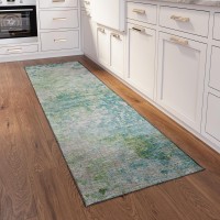 IndoorOutdoor Accord AAC35 Green Washable 23 x 76 Runner Rug