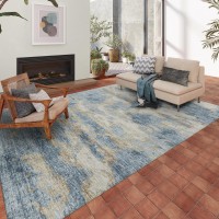 IndoorOutdoor Accord AAC36 Blue Washable 10 x 14 Rug