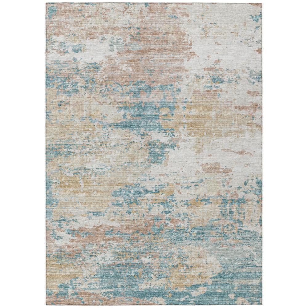 IndoorOutdoor Accord AAC34 Teal Washable 8 x 10 Rug