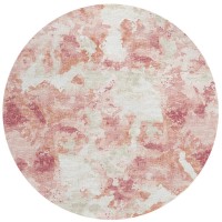 IndoorOutdoor Accord AAC32 Pink Washable 8 x 8 Round Rug