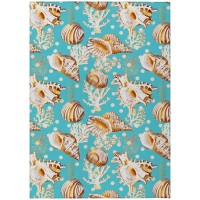 IndoorOutdoor Surfside ASR36 Aqua Washable 3 x 5 Rug