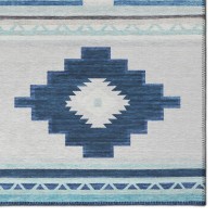 IndoorOutdoor Sonora ASO31 Blue Washable 8 x 8 Round Rug