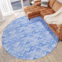 IndoorOutdoor Surfside ASR32 Blue Washable 8 x 8 Round Rug