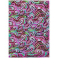 IndoorOutdoor Surfside ASR44 Raspberry Washable 8 x 10 Rug