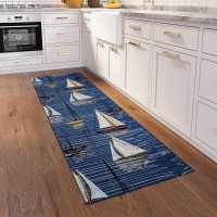 IndoorOutdoor Harpswell AHP38 Blue Washable 23 x 76 Runner Rug