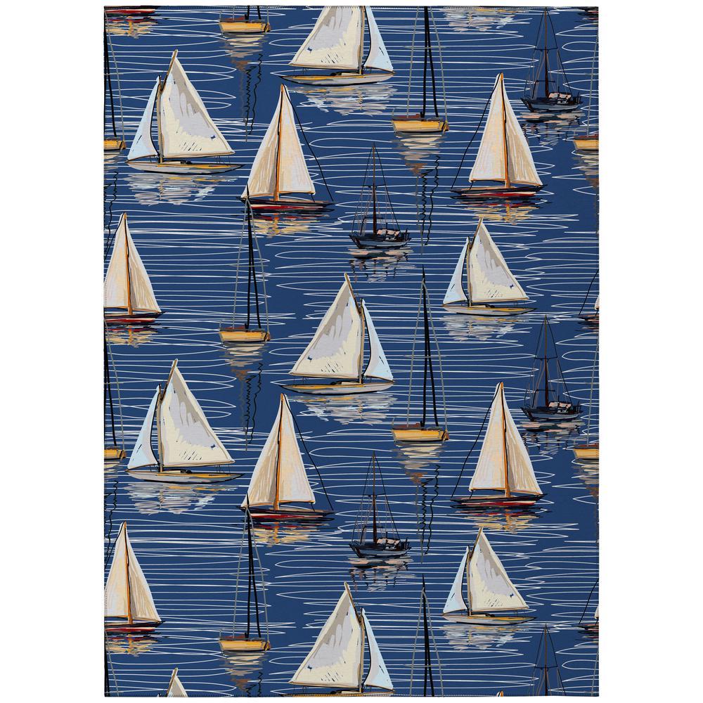 IndoorOutdoor Harpswell AHP38 Blue Washable 5 x 76 Rug