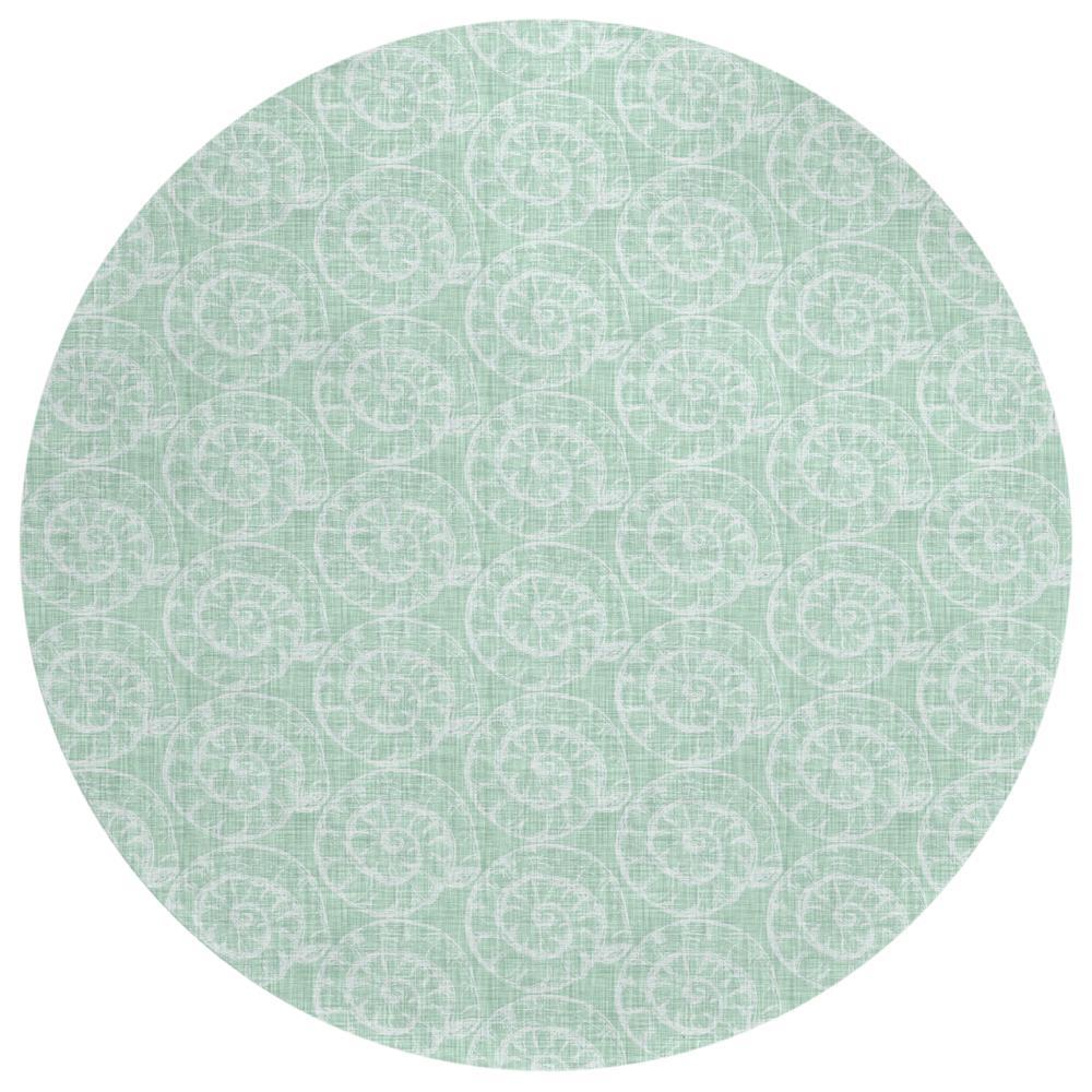 IndoorOutdoor Surfside ASR41 Green Washable 8 x 8 Round Rug