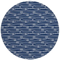 IndoorOutdoor Harpswell AHP37 Blue Washable 8 x 8 Round Rug