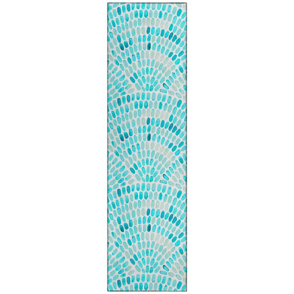 IndoorOutdoor Surfside ASR37 Aqua Washable 23 x 76 Runner Rug