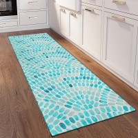 IndoorOutdoor Surfside ASR37 Aqua Washable 23 x 76 Runner Rug