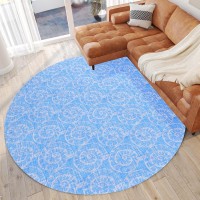 IndoorOutdoor Surfside ASR41 Blue Washable 8 x 8 Round Rug