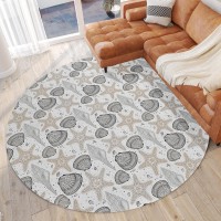 IndoorOutdoor Surfside ASR34 Fog Washable 8 x 8 Round Rug