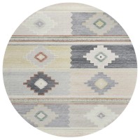 IndoorOutdoor Sonora ASO31 Gray Washable 8 x 8 Round Rug