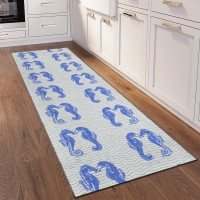 IndoorOutdoor Surfside ASR45 Blue Washable 23 x 76 Runner Rug