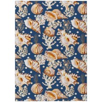 IndoorOutdoor Surfside ASR36 Blue Washable 8 x 10 Rug