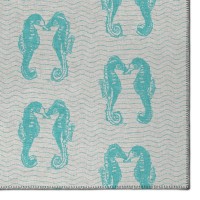 IndoorOutdoor Surfside ASR45 Aqua Washable 23 x 76 Runner Rug