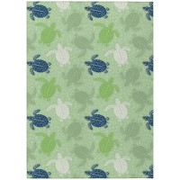 IndoorOutdoor Surfside ASR43 Green Washable 10 x 14 Rug