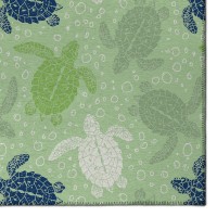 IndoorOutdoor Surfside ASR43 Green Washable 10 x 14 Rug