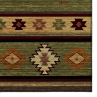 IndoorOutdoor Sonora ASO34 Green Washable 8 x 10 Rug