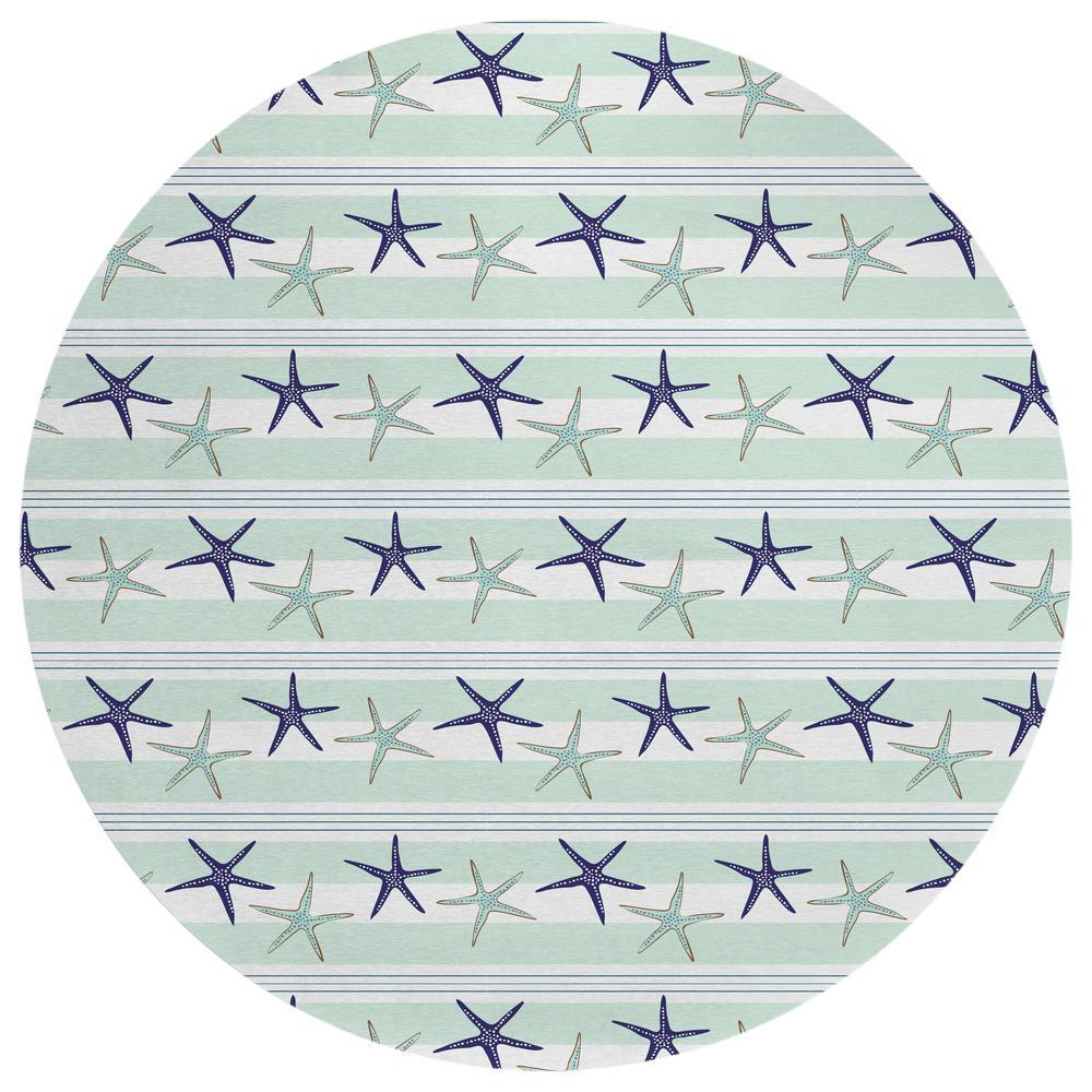 IndoorOutdoor Surfside ASR42 Seaglass Washable 8 x 8 Round Rug