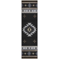 IndoorOutdoor Sonora ASO34 Midnight Washable 23 x 76 Runner Rug