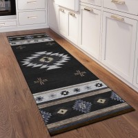 IndoorOutdoor Sonora ASO34 Midnight Washable 23 x 76 Runner Rug