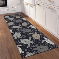 IndoorOutdoor Surfside ASR43 Midnight Washable 23 x 76 Runner Rug