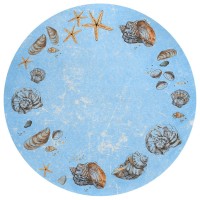 IndoorOutdoor Surfside ASR39 Blue Washable 8 x 8 Round Rug