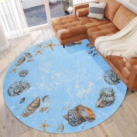 IndoorOutdoor Surfside ASR39 Blue Washable 8 x 8 Round Rug