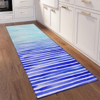 IndoorOutdoor Surfside ASR38 Blue Washable 23 x 76 Runner Rug