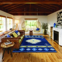 IndoorOutdoor Sonora ASO34 Blue Washable 9 x 12 Rug