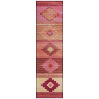 IndoorOutdoor Sonora ASO31 Pink Washable 23 x 76 Runner Rug